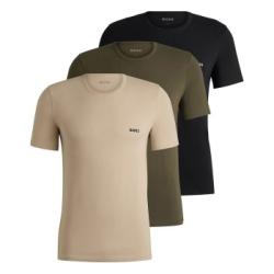 BOSS 3P Classic Regular Fit T ShirtRN Grön/Brun bomull XX-Large Herr