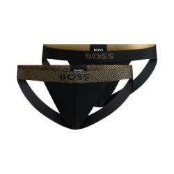 BOSS Kalsonger 2P Jock Strap Gift Svart/Guld bomull X-Large Herr
