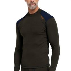 Dovre Folded Collar Baselayer Militärgrön ull XX-Large Herr