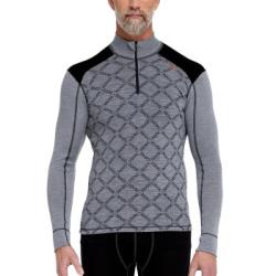 Dovre Half Zip Jacquard Baselayer Grön Mönstrad ull Large Herr