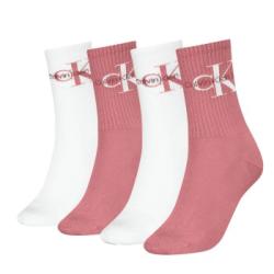 Calvin Klein Strumpor 4P Women Logo Sock Gift Box Vit/Rosa One Size Dam