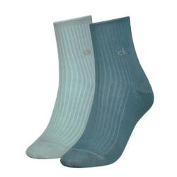Calvin Klein Strumpor 2P Short Sock Roll Top Turkos/Blå Strl 35/38 Dam