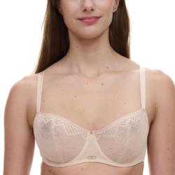 Chantelle BH Origins Lace Unlined Demi Bra Beige nylon C 70 Dam