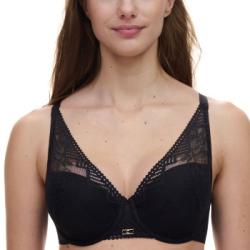 Chantelle BH Origins Lace Lightweight Plunge Bra Svart nylon D 75 Dam