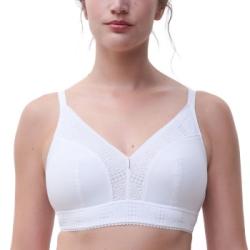 Chantelle BH EasyFeel Wirefree Support Bra Vit nylon D 75 Dam