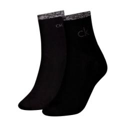Calvin Klein Strumpor 2P Shiny Logo Short Socks Svart Strl 39/42 Dam