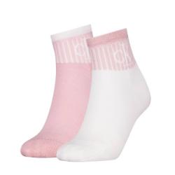 Calvin Klein Strumpor 2P Glossy Rib Quarter Socks Vit/Rosa Strl 35/38 Dam