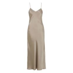 Damella Long Silk Nightdress Nougat silke Medium Dam