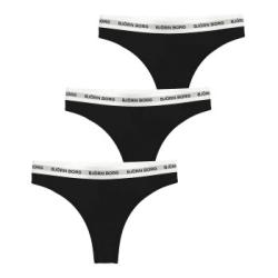 Björn Borg Trosor 3P Logo Thong Svart bomull X-Large Dam