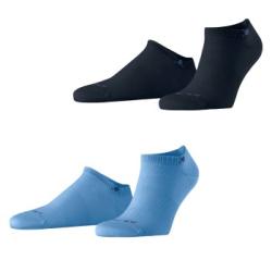 Burlington Strumpor 2P Everyday Sneaker Organic Cotton Sock Svart/Blå Strl 40/46