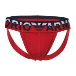 Armani Cotton Jockstrap Kalsonger 2P Svart/Röd bomull Medium Herr