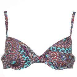 Esprit Fraser Beach Padded Bra Bikini Turkos Mönster B 80 Dam