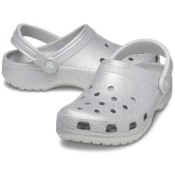Crocs Classic Glitter Clog Unisex Silver US M9/W11 (EU 42-43)