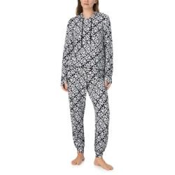 DKNY Chill In Style Hoodie Jogger Set Svart/Vit polyester Large Dam