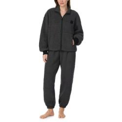 DKNY Chill In Style Zip Top Jogger Set Svart polyester Small Dam