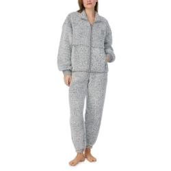 DKNY Chill In Style Zip Top Jogger Set Grå polyester Large Dam