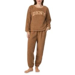 DKNY Chill In Style Top Jogger Set Brun polyester Small Dam