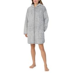 DKNY Chill In Style Hooded Zipe Robe Grå polyester Large Dam