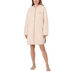 DKNY Chill In Style Hooded Zipe Robe Beige polyester Large Dam