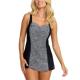 Damella Esther Basic Swimsuit Dress Svart/Vit 40 Dam