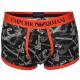 Emporio Armani Kalsonger Fancy All Over Printed Eagle Trunk Svart mönstrad bomull Small Herr