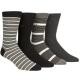 Calvin Klein Strumpor 4P Kyler Striped Socks Gift Tin Svart/Grå Strl 40/46 Herr