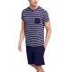 Jockey Cotton Nautical Stripe Short Pyjama 3XL-6XL Marin Randig bomull 3XL Herr