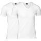 JBS 2P Organic Cotton V-Neck T-shirt Vit ekologisk bomull Small Herr
