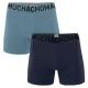 Muchachomalo Kalsonger 2P Cotton Stretch Solid Boxer Blå bomull Large Herr