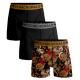 Muchachomalo Kalsonger 3P Cotton Stretch Boxers Rooster Svart mönstrad bomull Large Herr