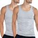 Bread and Boxers Men Tanks 2P Gråmelerad ekologisk bomull Medium Herr