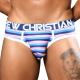 Andrew Christian Kalsonger Almost Naked Newport Mesh Brief Blårandig polyamid X-Large Herr