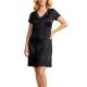 Damella Woven Silk Plain Nightdress Svart silke Small Dam