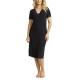 Damella Bamboo Plain Lace Short Sleeve Nightdress Svart Bambu Medium Dam