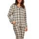 Lady Avenue Cotton Flannel Pyjamas Blå/Gul bomull Medium Dam
