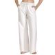 Bread and Boxers Wide Leg Lounge Pant Benvit ekologisk bomull Medium Dam
