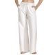 Bread and Boxers Wide Leg Lounge Pant Benvit ekologisk bomull Small Dam