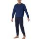 Schiesser Comfort Essentials Long Pyjamas Marin bomull 48 Herr