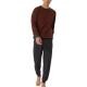 Schiesser Comfort Essentials Long Pyjamas Marin/Röd  bomull 54 Herr