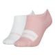 Calvin Klein Strumpor 2P Women Footie High Cut Socks Vit/Rosa One Size Dam