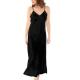 Damella Long Silk Nightdress Svart silke Medium Dam