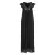 Damella Long Viscose Plain Sleeveless Nightdress Svart viskos Small Dam