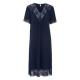 Damella Plain Lace Short Sleeve Nightdress Marin viskos X-Large Dam