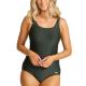 Damella Alice Textured Swimsuit Mörkgrön nylon 36 Dam