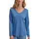 Calida Favourites Journey Long Sleeve V-neck Shirt Jeansblå bomull X-Large Dam