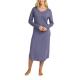 Damella Bamboo Plain Long Sleeve Nightdress Blå Bambu X-Large Dam