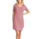 Damella Bamboo Plain Short Sleeve Nightdress Rosa Bambu Medium Dam