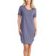 Damella Bamboo Plain Short Sleeve Nightdress Blå Bambu X-Large Dam