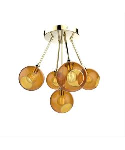 Ballroom Molecule Taklampa Brass/Amber - Design By Us