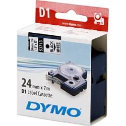 DYMO D1 märktejp standard 24mm, svart på vitt, 7m rulle